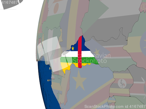 Image of Central Africa with national flag