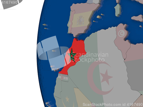 Image of Morocco with national flag