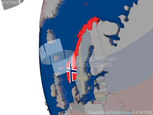 Image of Norway with national flag