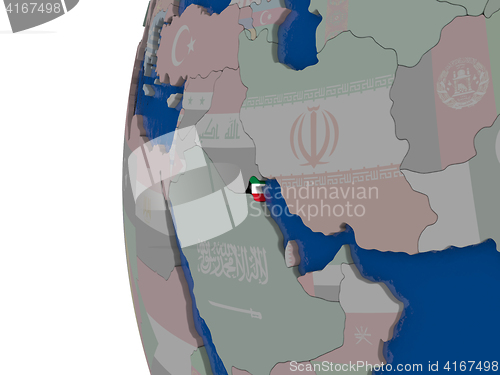 Image of Kuwait with national flag
