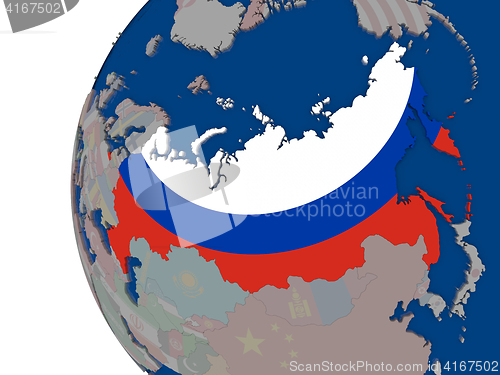 Image of Russia with national flag