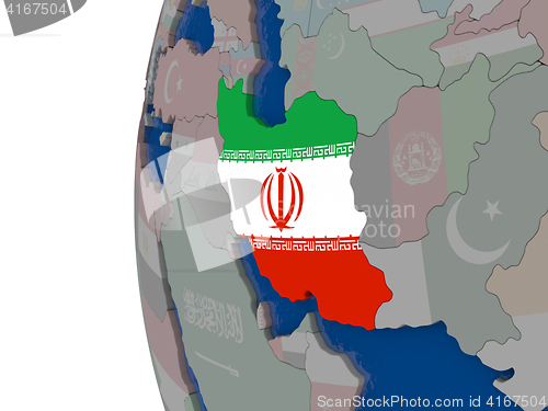 Image of Iran with national flag