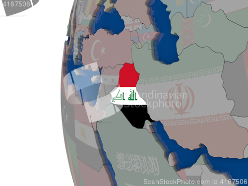 Image of Iraq with national flag