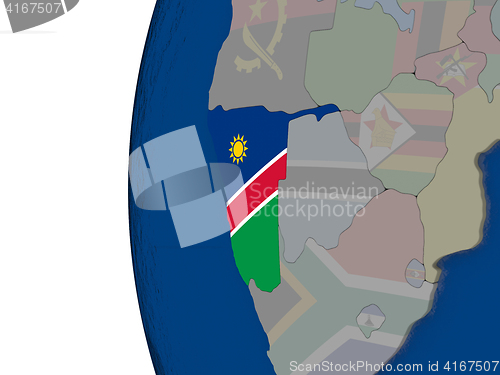 Image of Namibia with national flag