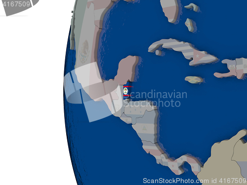 Image of Belize with national flag