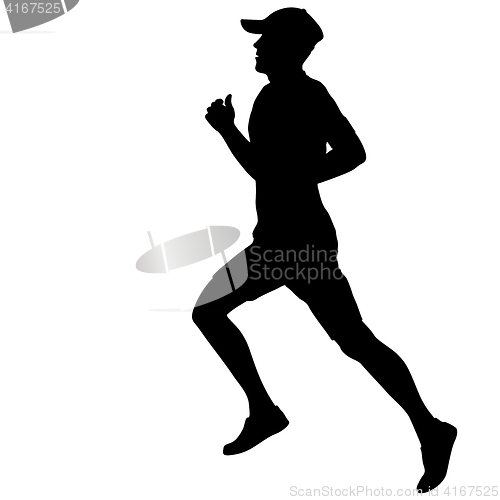 Image of Silhouettes Runners on sprint, men. illustration
