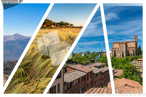 Image of Collage of the hills in Tuscany