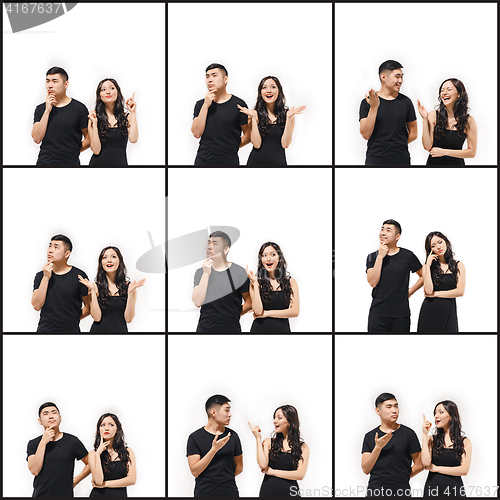 Image of The Collage from images of Korean couple isolated on white