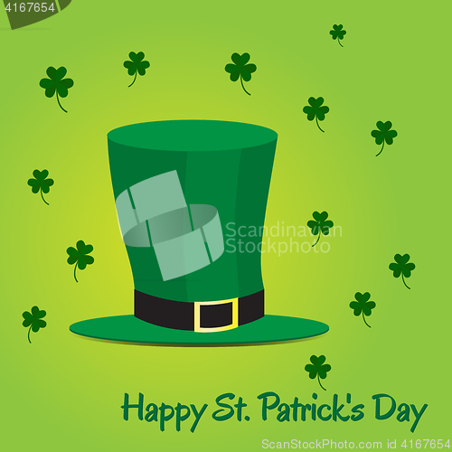 Image of Leprechaun hat on green background