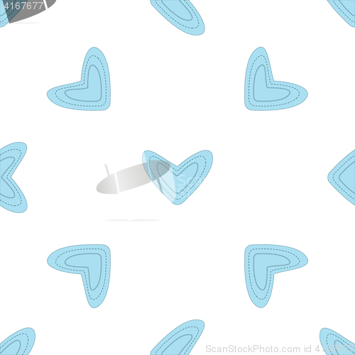 Image of Seamless pattern with blue hearts