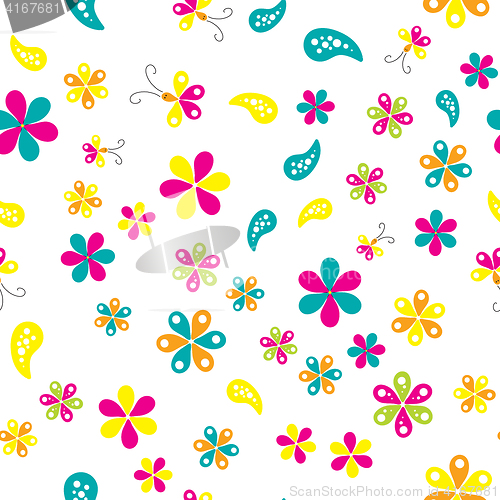 Image of Seamless pattern with beautiful flowers