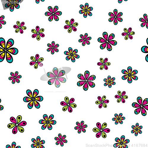 Image of Seamless pattern with beautiful flowers
