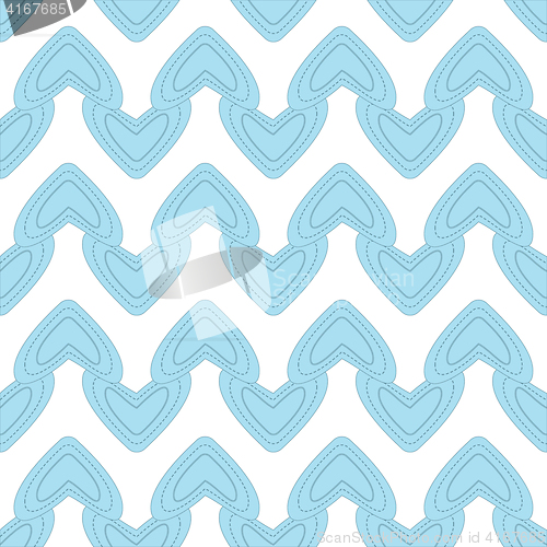 Image of Seamless pattern with blue hearts