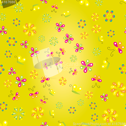 Image of Seamless pattern with beautiful flowers