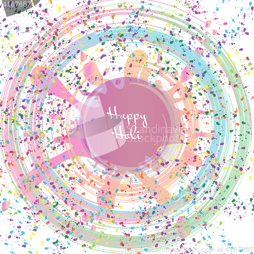 Image of Happy Holi festival of colors greeting vector
