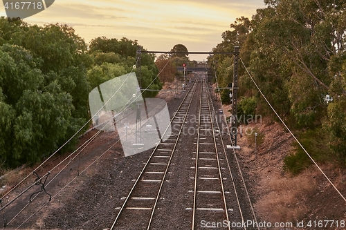 Image of Railway tracks to the distance