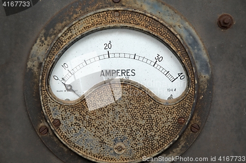 Image of Old rusty ampere meter