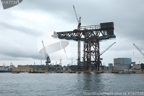 Image of Dock with cranes