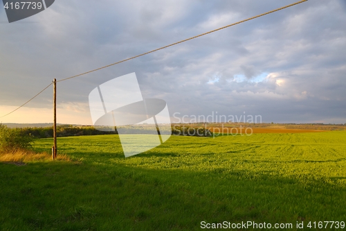 Image of Agircutural landscape with clouds