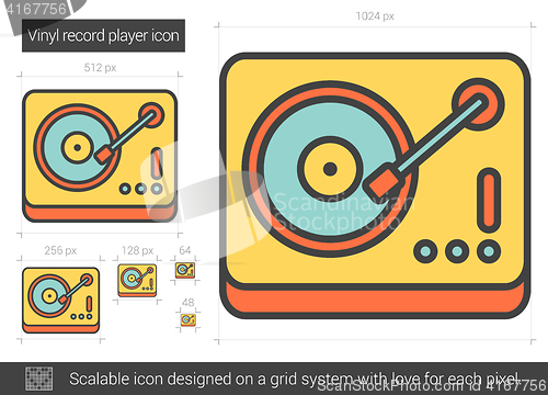 Image of Vinyl record player line icon.