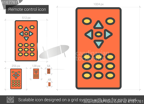 Image of Remote control line icon.