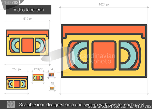 Image of Video tape line icon.