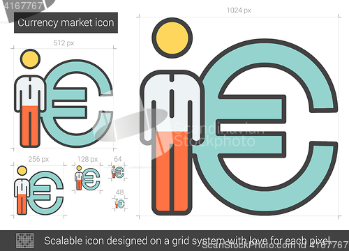 Image of Currency market line icon.