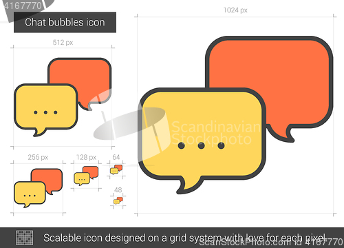 Image of Chat bubbles line icon.