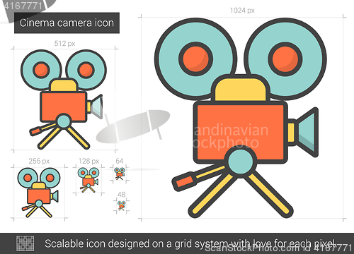 Image of Cinema camera line icon.