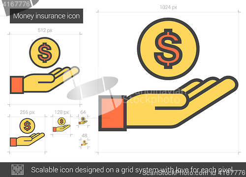 Image of Money insurance line icon.