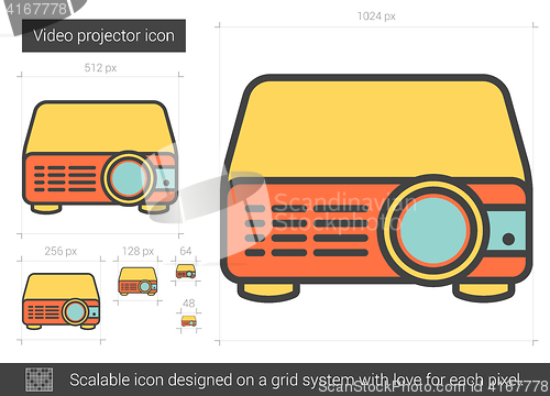 Image of Video projector line icon.