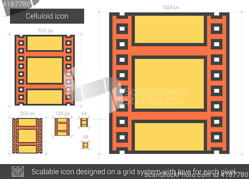 Image of Celluloid line icon.