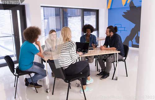 Image of Multiethnic startup business team on meeting