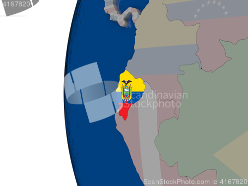Image of Ecuador with national flag