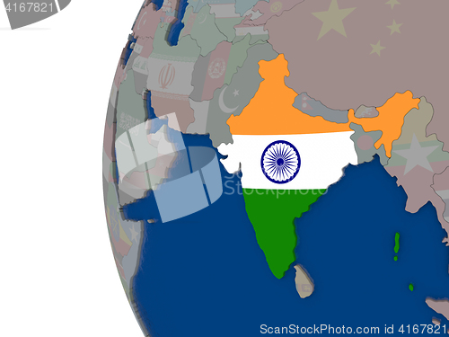 Image of India with national flag