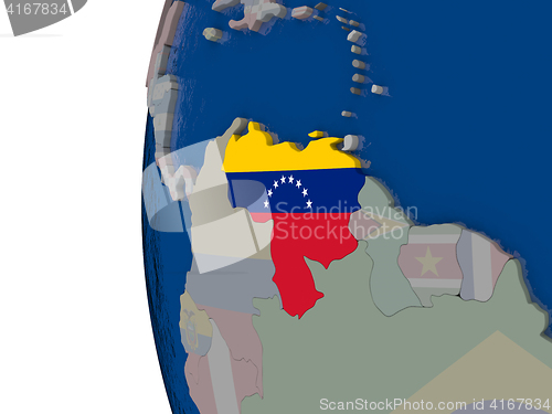 Image of Venezuela with national flag