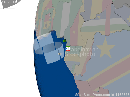 Image of Equatorial Guinea with national flag