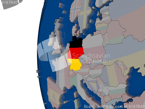 Image of Germany with national flag