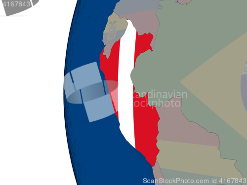 Image of Peru with national flag