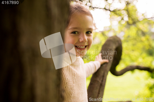 Image of happy beautiful little girl portrait outdoors