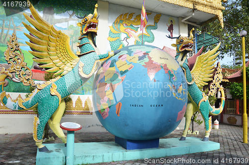 Image of Popular Burmese Temple in Penang, Malaysia