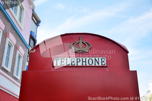 Image of Iconic red telephone box  