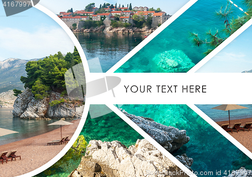 Image of The collage of Sveti Stefan island in Montenegro