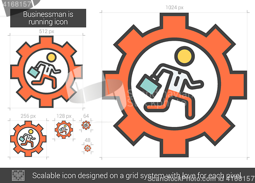 Image of Businessman is running line icon.
