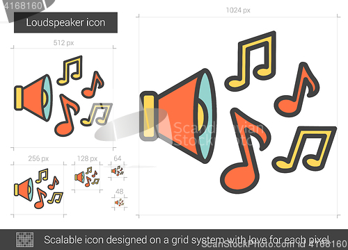 Image of Loudspeaker line icon.