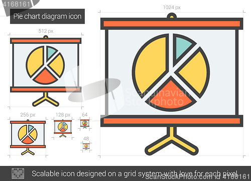 Image of Pie chart diagram line icon.