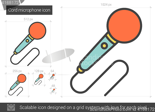 Image of Cord microphone line icon.