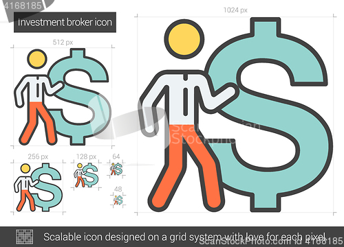 Image of Investment broker line icon.