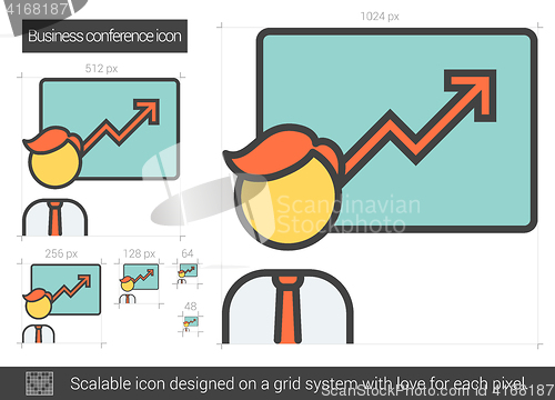 Image of Business conference line icon.