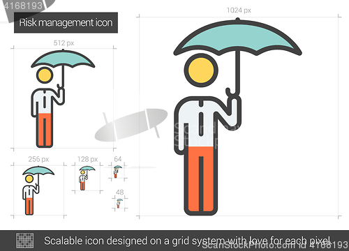 Image of Risk managment line icon.